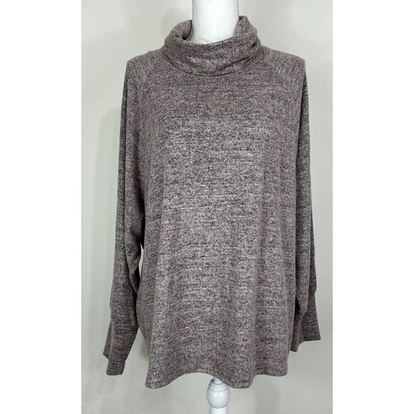 Lucky Brand Lightweight Light Pink & Black Turtleneck Sweater Plus Size 2X - Picture 1 of 12